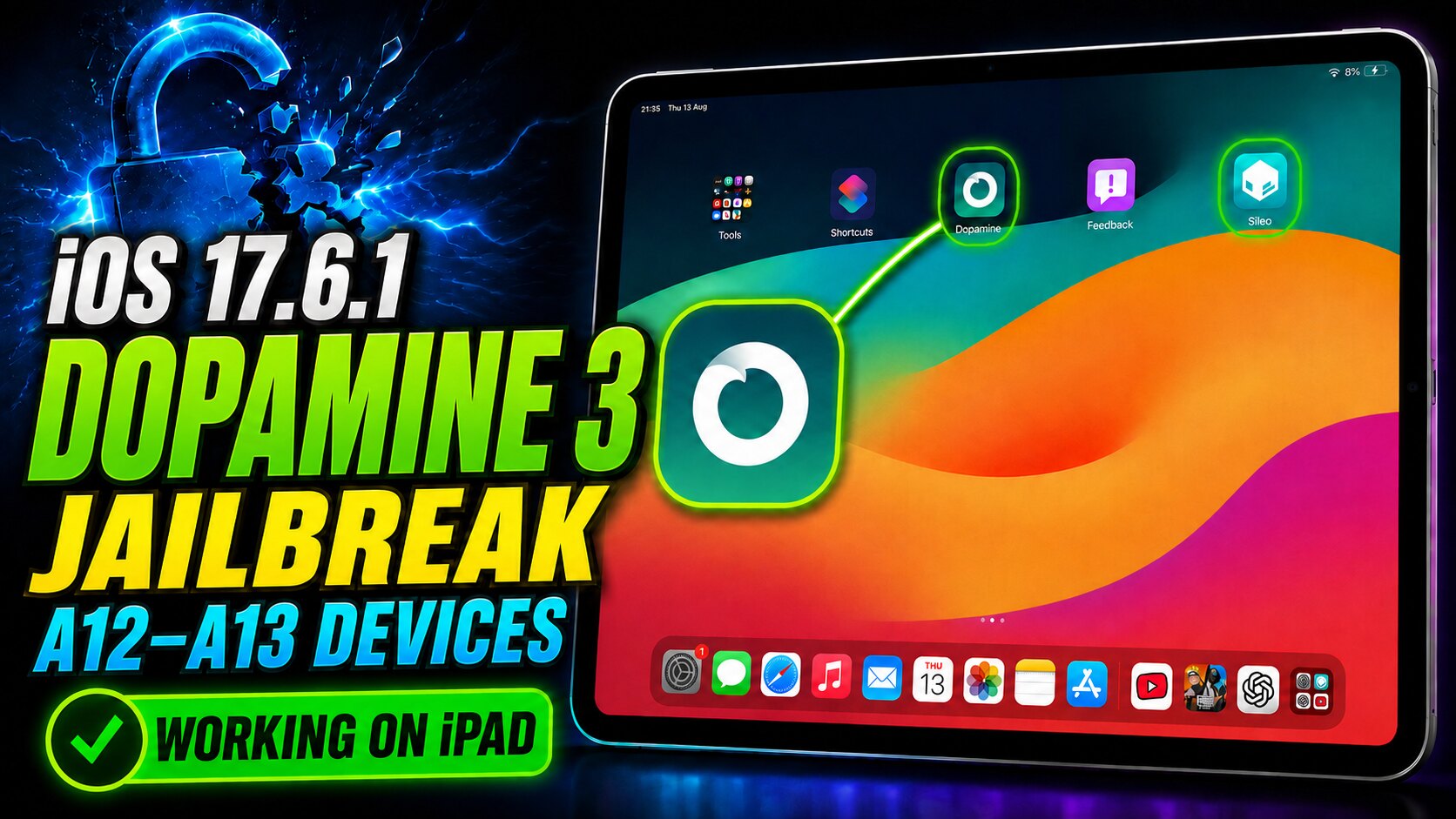 Dopamine 3 jailbreak on a real iPad running iOS 17.6.1