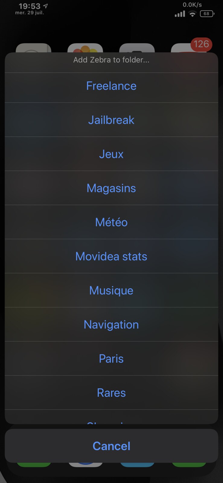 AddToFolder destination folder picker